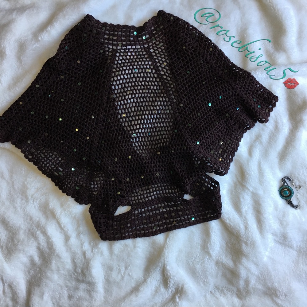 ✨HP! Sequined Boho Gypsy Summer Shawl Wrap-Shrug - Picture 5 of 8